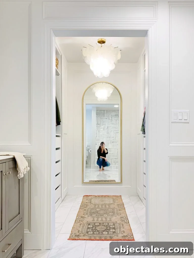 Sherry Selfie In Arched Brass Mirror In Master Closet