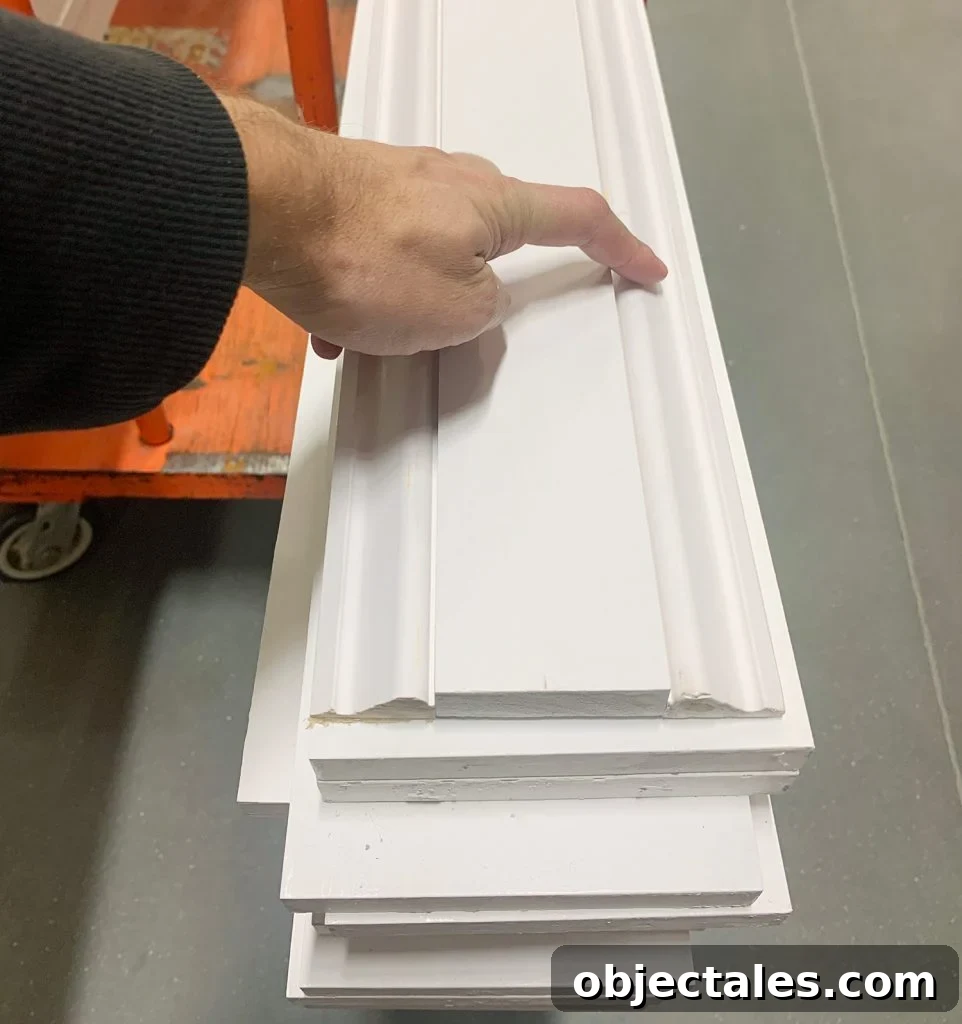 Decorative Wall Molding Trim Arranged On Shopping Cart