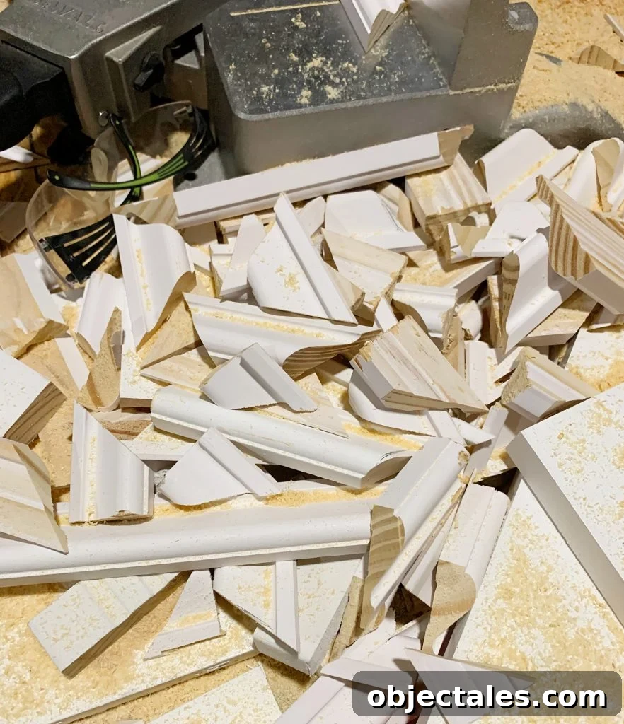 Scrap Pile Of Cut Molding Pieces