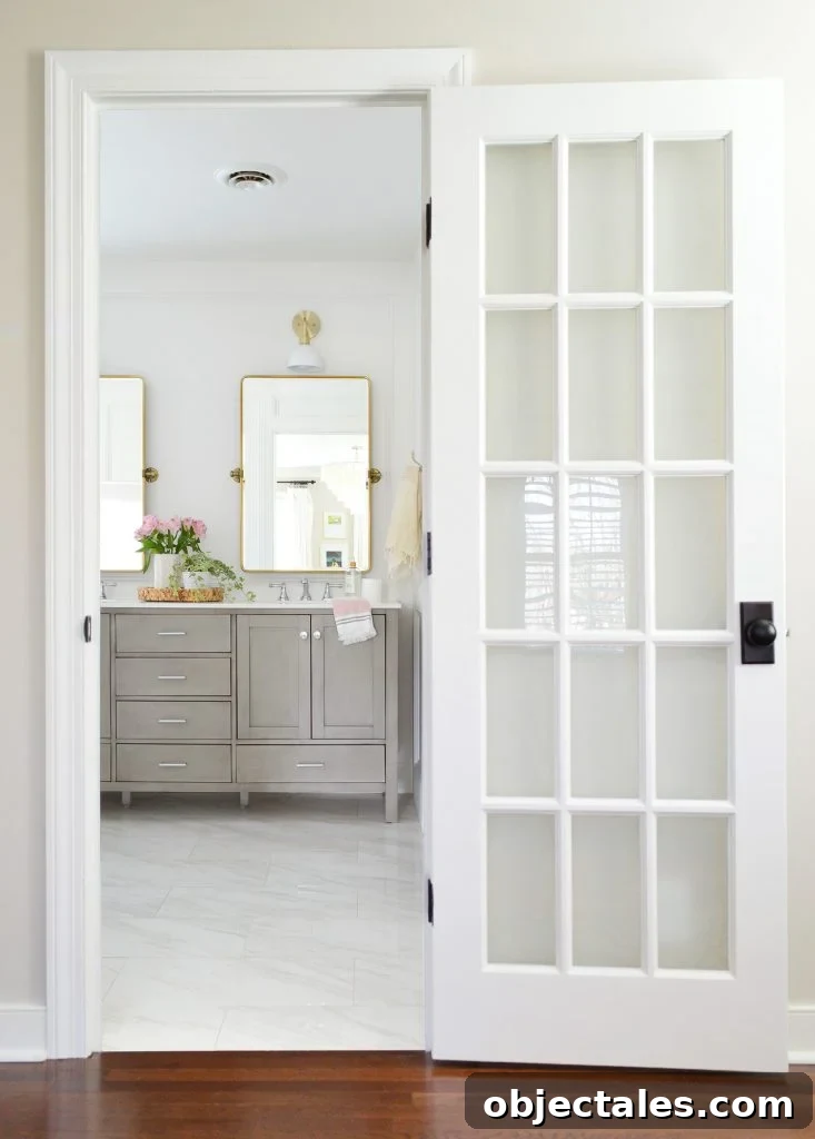 Bathroom Makeover Before and After Photos and Total Cost 6 After Photo Of Vanity Sink Area Seen Through Paned Glass Door