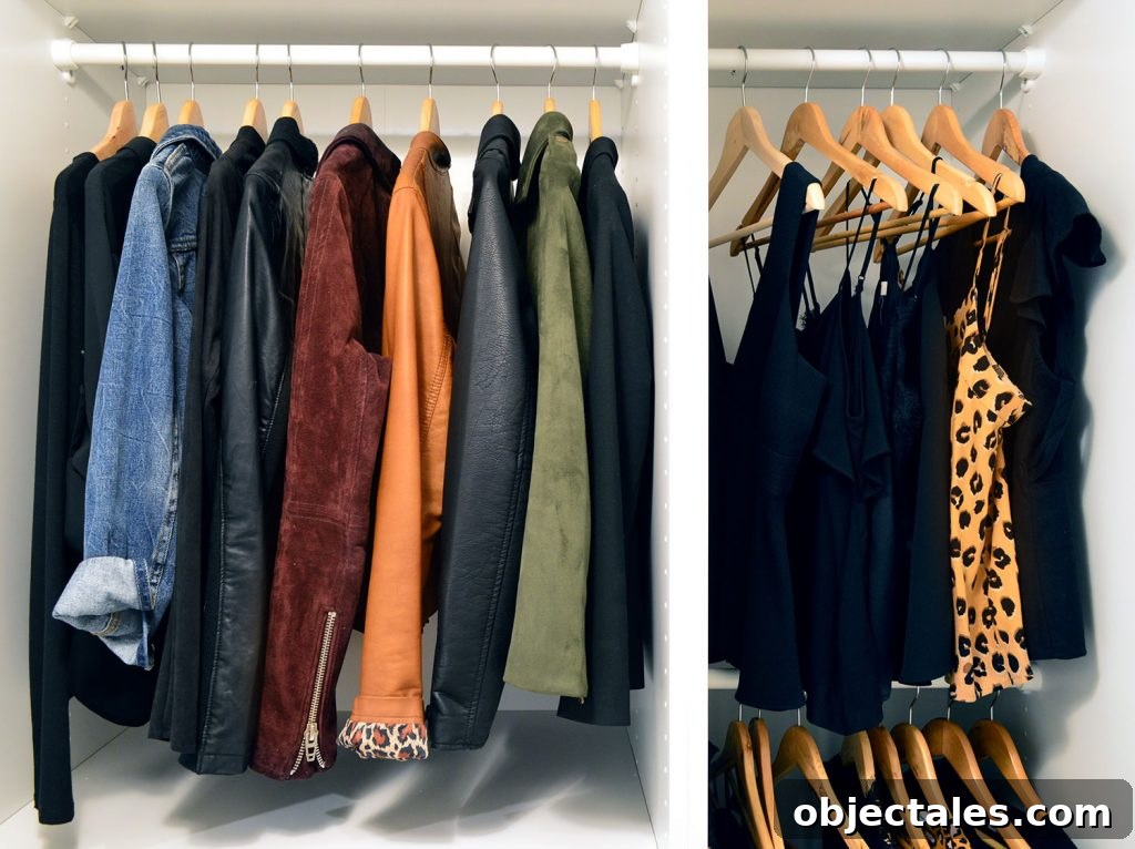 Sherry's Clothes Across Three Hanging Bars