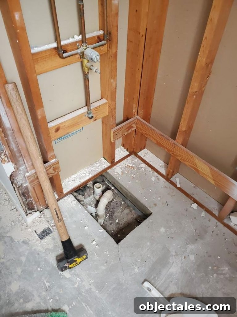 Two Very Different Ways We Searched for Our Home 3 Existing bathroom with tub and shower