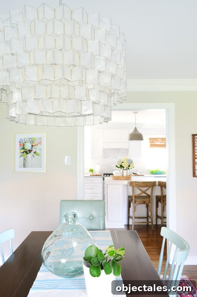 Dining area showing an underused room