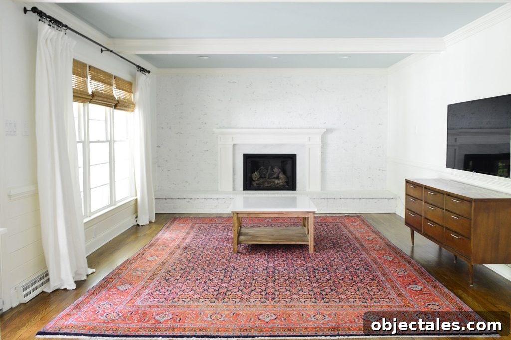 After tour photo of a room showing fuller styling