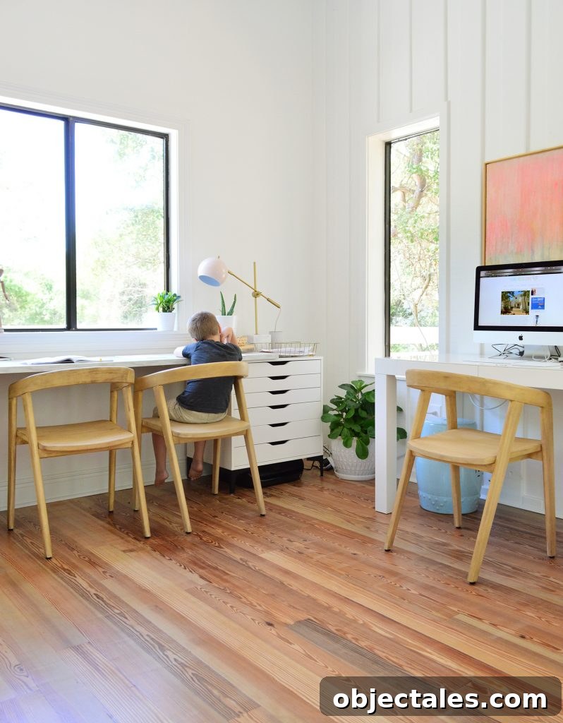 Refinish Pine Floors for a Beachy, Coastal Style 9 After refinishing heart pine upstairs