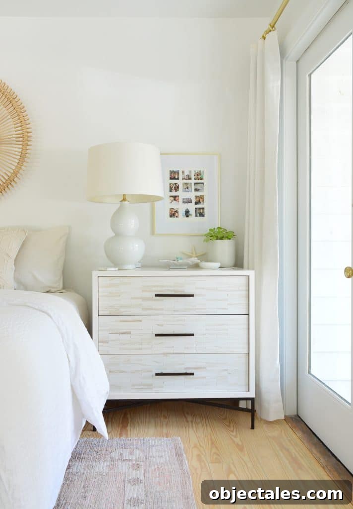Double doors next to bed