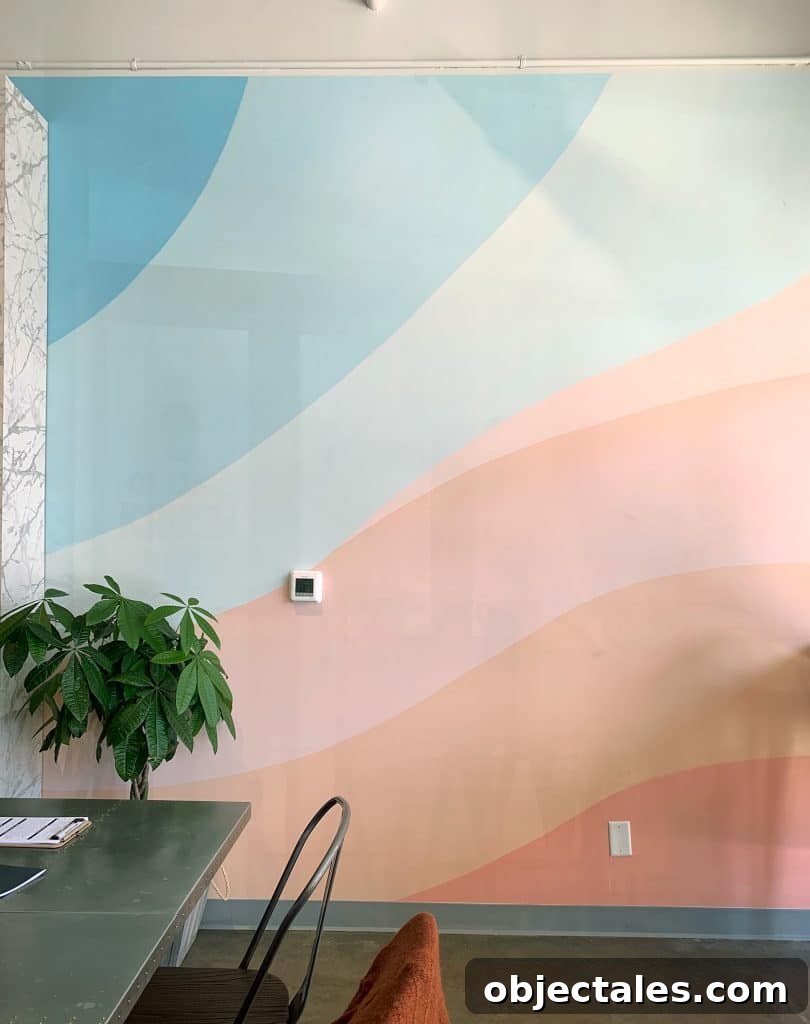 Abstract Mural Painted by Eli McMullen at Organic Krush restaurant