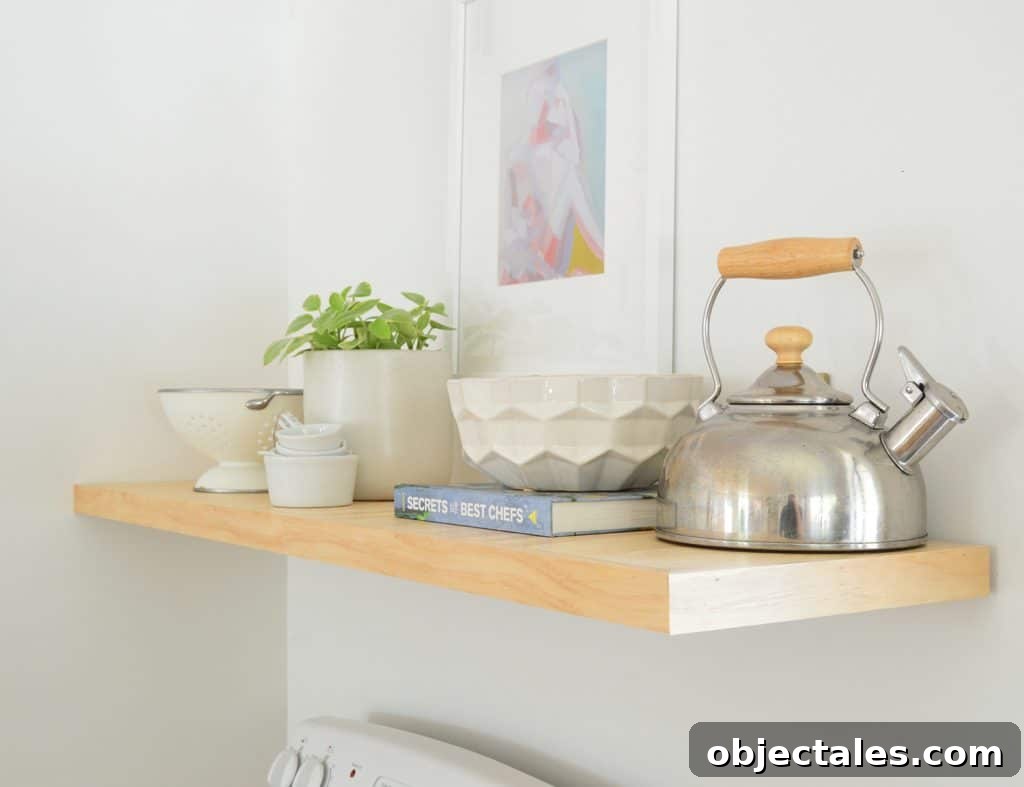 5 Quick Kitchen Upgrades That Transform Your Space 15 Simple DIY Pine Wood Shelf Floating In Kitchen