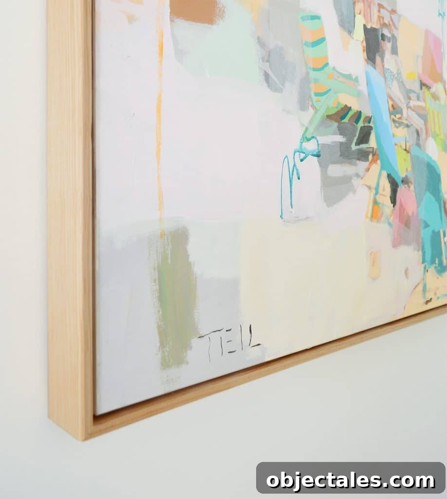 5 Quick Kitchen Upgrades That Transform Your Space 17 DIY Pine Float Frame Around Painted Canvas Artwork