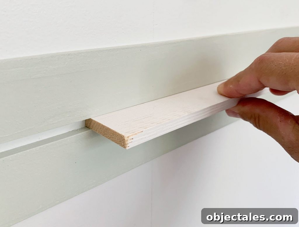 How to Create a Colorful Wood Accent Wall 11 Scrap Of White Wood Lattice Used As Spacer Between Two Painted Lattice Strips