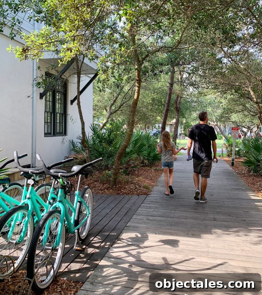 Downsizing: What to Expect and How It Feels 14 John and daughter walking on wooded walkway next to bikes
