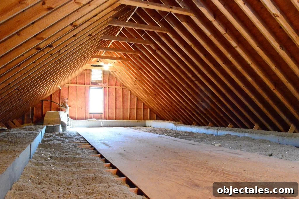 Downsizing to a Smaller Home: What It's Really Like 13 Large unfinished attic empty of items