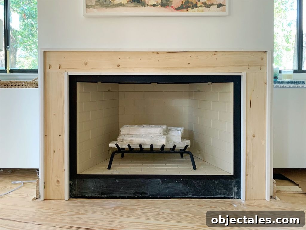 Completed Mantel Brace Piece With Border Of White 1x2 Wood