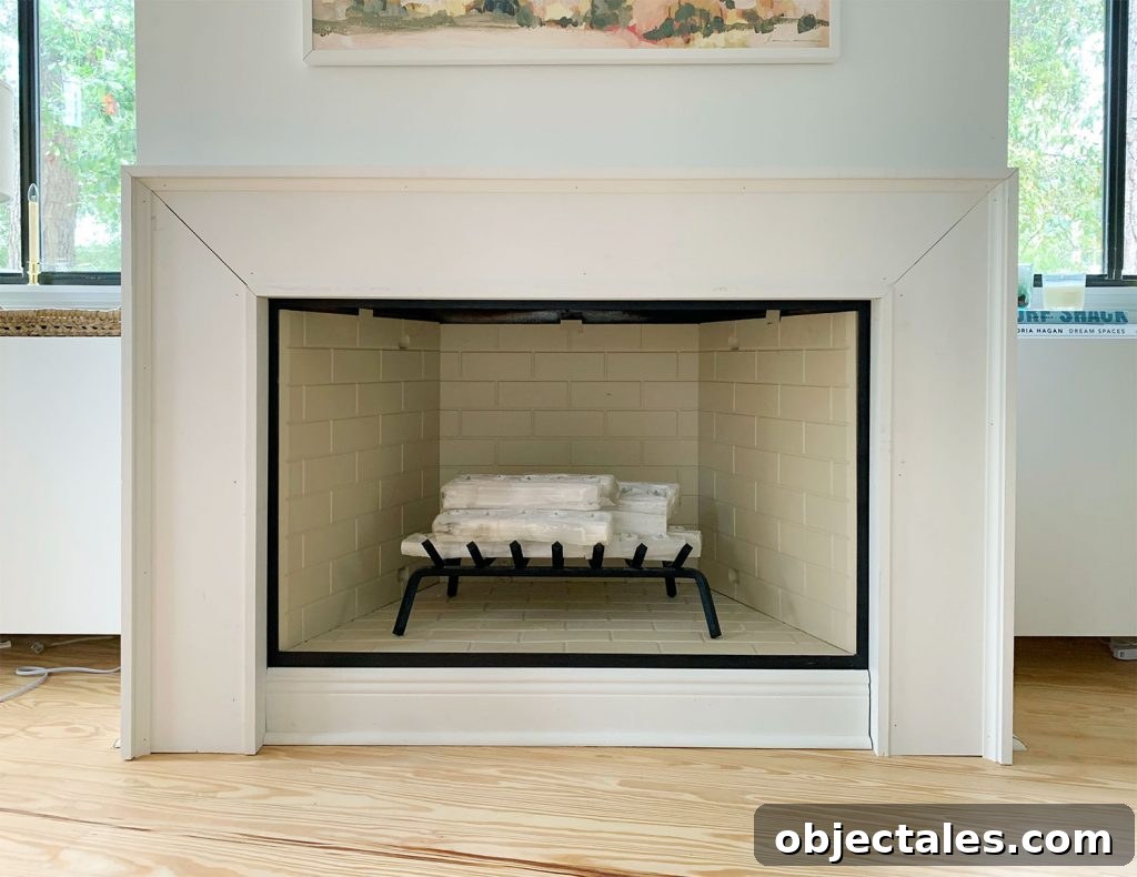 Fully Constructed Fireplace Mantel With Trim Pieces Added But No Caulk Or Paint