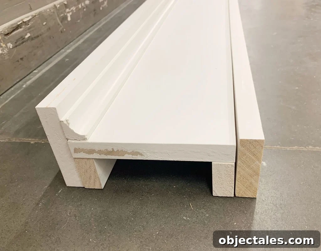 Piece of White Wood Stacked On Floor In Fireplace Mock Up