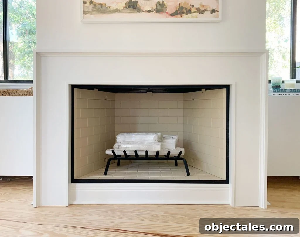Finished Fireplace Mantel Painted White