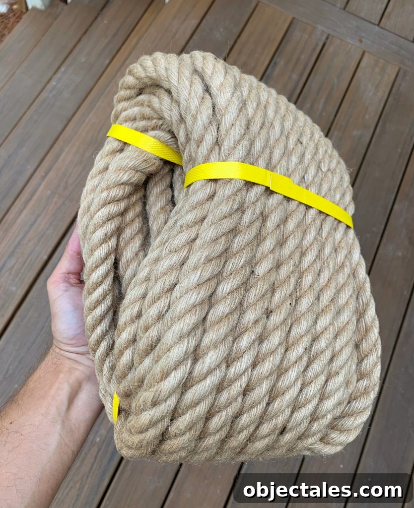 Build a Hanging Daybed: Step-by-Step DIY Tutorial 18 Natural hemp rope bundle for hanging daybed