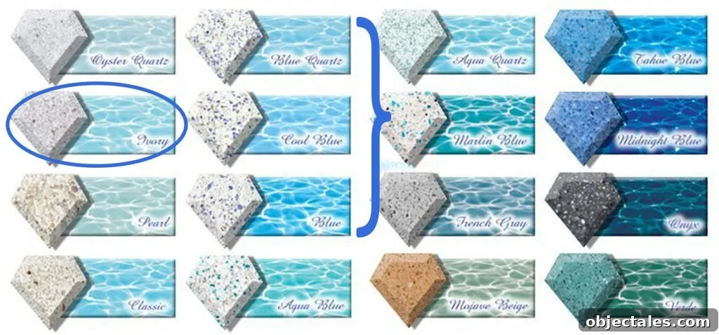 Screenshot of DiamondBrite Plaster color options with popular colors highlighted