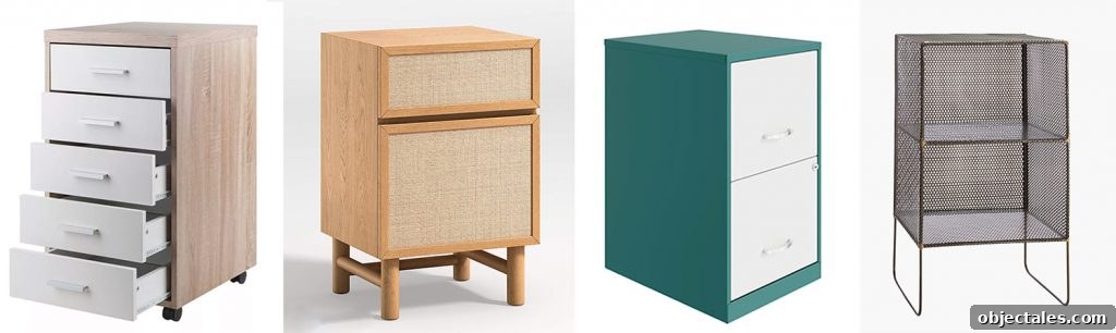 Storage Piece Moodboard with 4 Under Desk File Storage Options
