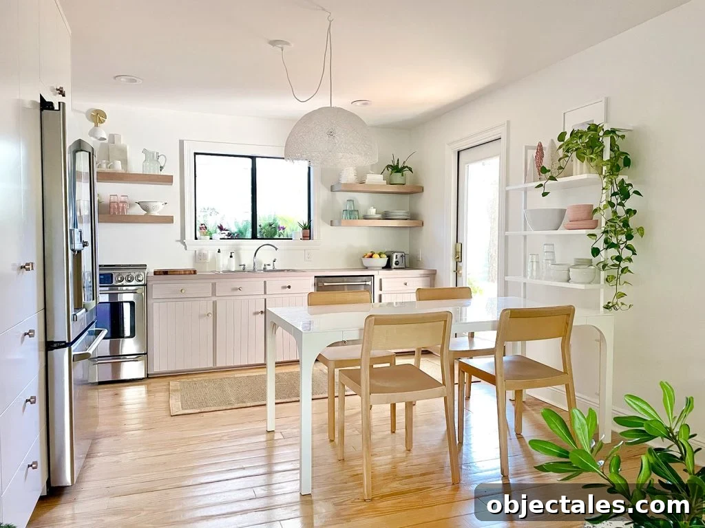 Current photo of kitchen with new door added where window used to be